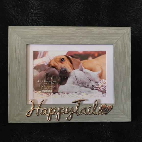 “Happy Tails” wood frame with mat